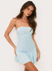 Envie Strapless Mini Dress Blue