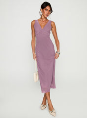 Between The Lines Lace Trim Maxi Dress Purple