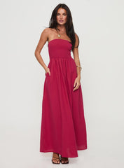 Dayona Strapless Maxi Dress Red