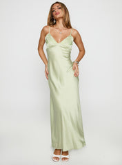 Cyrielle Embroidered Maxi Dress Sage