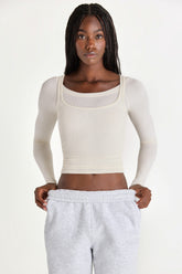 ButterCloud™ Layered Top in Coconut