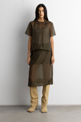 ORGANZA SHEER BACK SLIT TOP