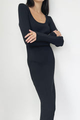 MIDI SCOOP NECK DRESS