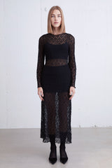 MAXI LACE MESH DRESS