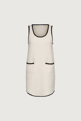 CONTRAST TRIM SLEEVELESS KNIT MINI DRESS