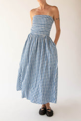 GINGHAM TUBE DRESS