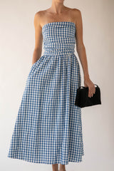 GINGHAM TUBE DRESS