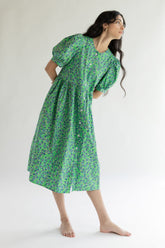 FLORAL PUFF SLEEVE MIDI DRESS