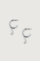 OPEN BACK HOOP WITH NATURAL PEARL