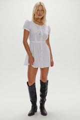 Ivy Cotton Mini Dress - White