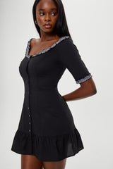 Sweet Dreams Cotton Mini Dress - Black