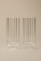 FLUTED COOLER GLASSES, SET OF 2