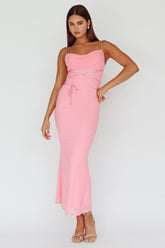 Teava Laced Waist Maxi Dress Blush