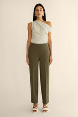 ELASTIC WAIST TAPERED PANT