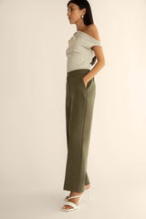 ELASTIC WAIST TAPERED PANT