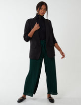 Wide Leg Pleated Trousers