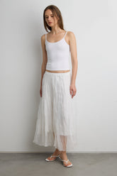 BOHO LACE OVERLAY MAXI SKIRT