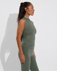 Rays Sleeveless Top *Long *Wavy - Agave / Drift