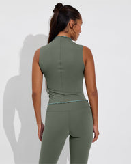 Rays Sleeveless Top *Long *Wavy - Agave / Drift