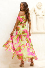 Kissed By Summer Chiffon Maxi Dress - Lime