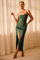 Starlit Baby Midi Dress - Forest Green