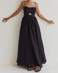 Black Cut Out Slip Maxi Dress