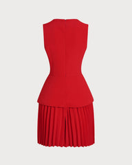 Red Ruched Mini Dress