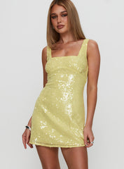 Dasha Mini Dress Yellow Sequin