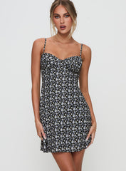 Draven Mini Dress Black Multi
