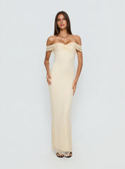 Anabeila Strapless Maxi Dress Lemon
