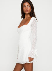 Dalzine Long Sleeve Mini Dress White
