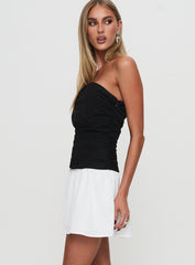 First Impressions Strapless Mini Dress Black / White