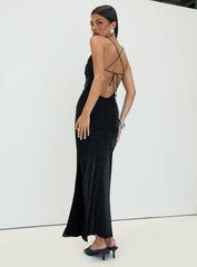 Cutting Edge Maxi Dress Black Glitter