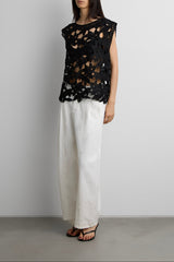 FLORAL GUIPURE LACE WOVEN TOP