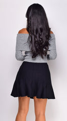 Solana Pleated Mini Skirt - Black