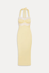 Darcy Satin Midi Dress - Whipped Butter