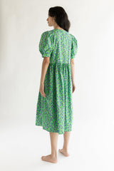 FLORAL PUFF SLEEVE MIDI DRESS