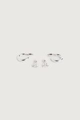 HOOP AND KNOT STUD EARRING SET