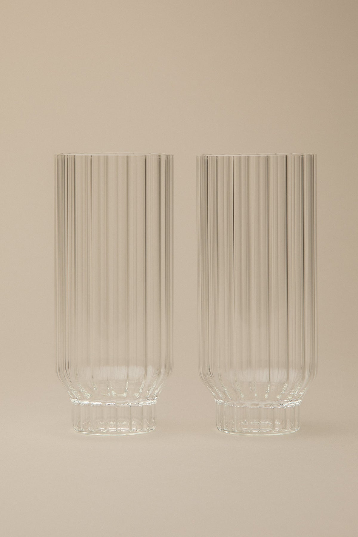 FLUTED COOLER GLASSES, SET OF 2