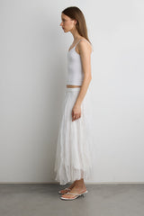 BOHO LACE OVERLAY MAXI SKIRT