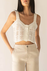 CROPPED OPEN KNIT TANK TOP