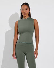 Rays Sleeveless Top *Long *Wavy - Agave / Drift