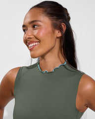 Rays Sleeveless Top *Long *Wavy - Agave / Drift