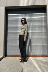 LONG SLEEVE TOP WITH ABSTRACT STITCHING