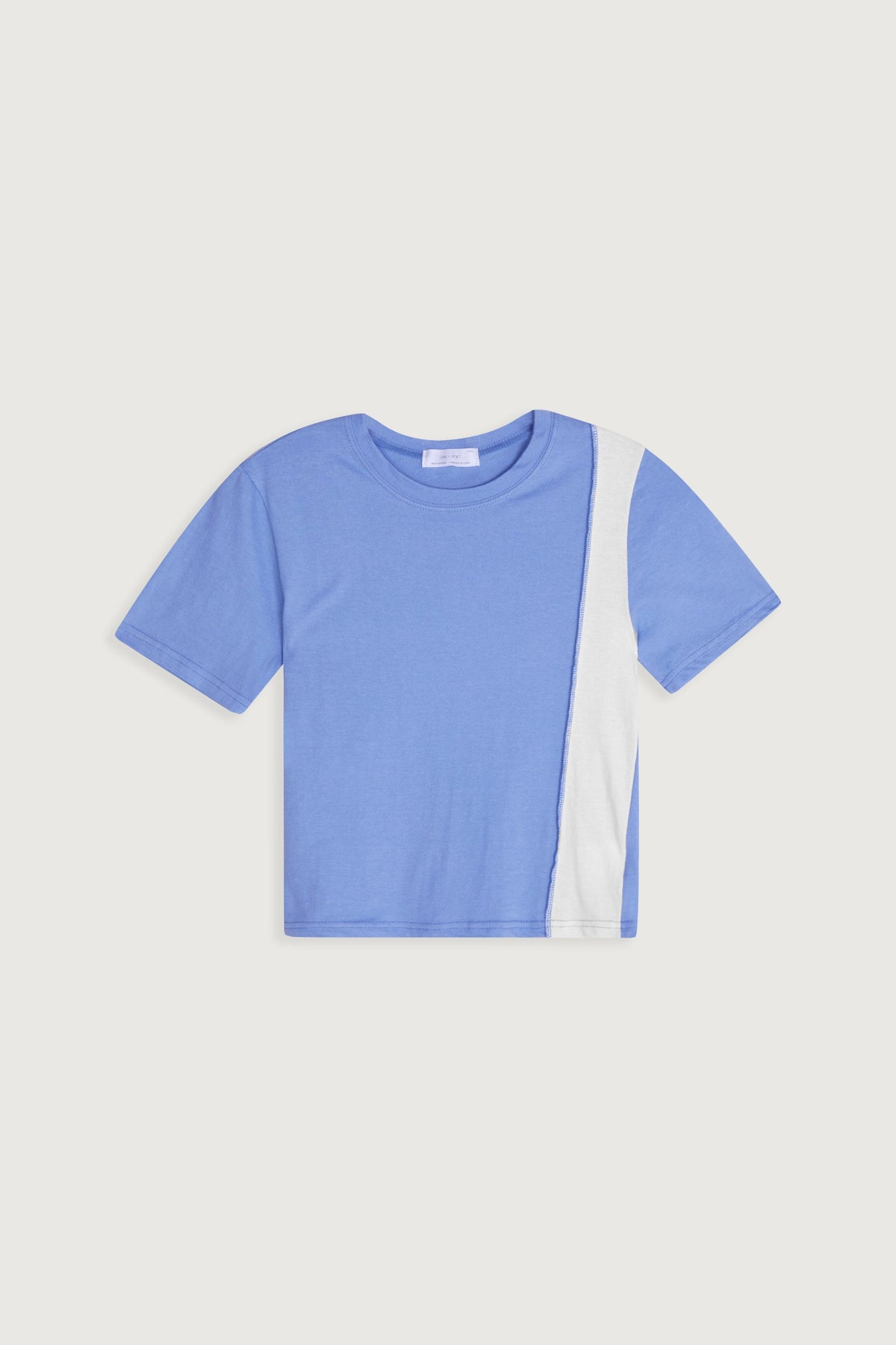 CROPPED COLOR BLOCK T-SHIRT