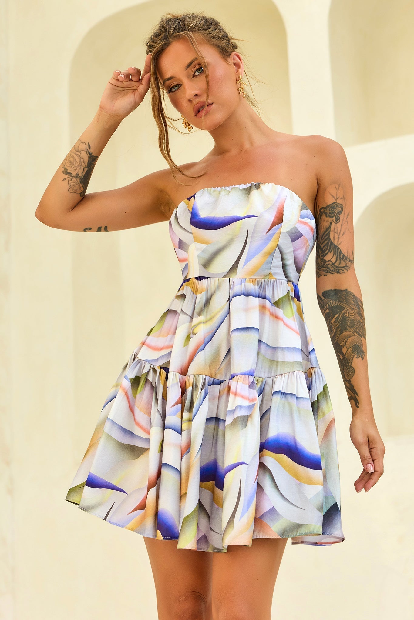 Honey Bubble Mini Dress - Multi